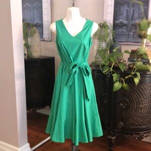 Talbots green sleeveless green cotton dress ladies size 2 !
